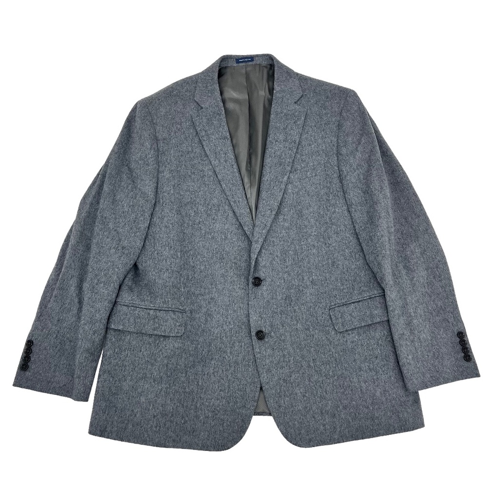 Stafford Mens 48R Single Breasted Sport Coat Gray Classic‎ Fit Camel Hair Lined